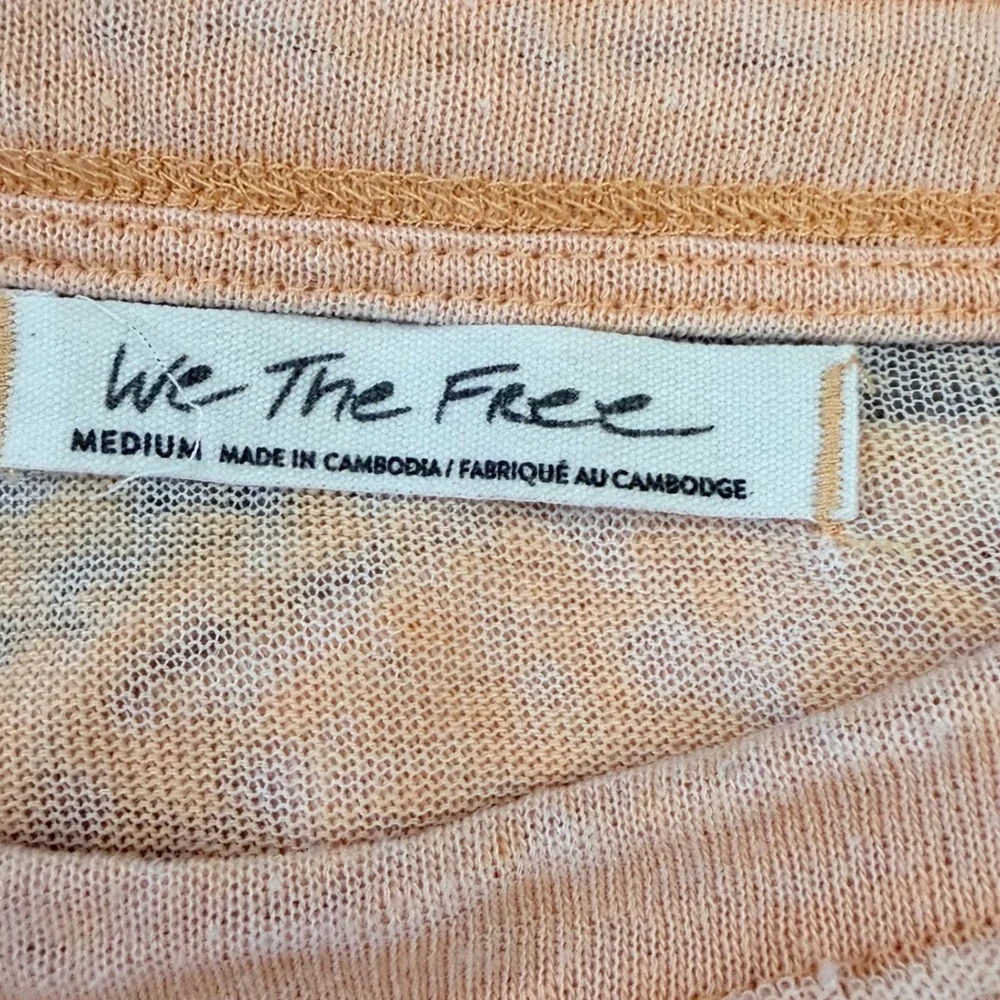 Free People Chill Out Cold Shoulder Oversized Top Tangerine Orange Size Med